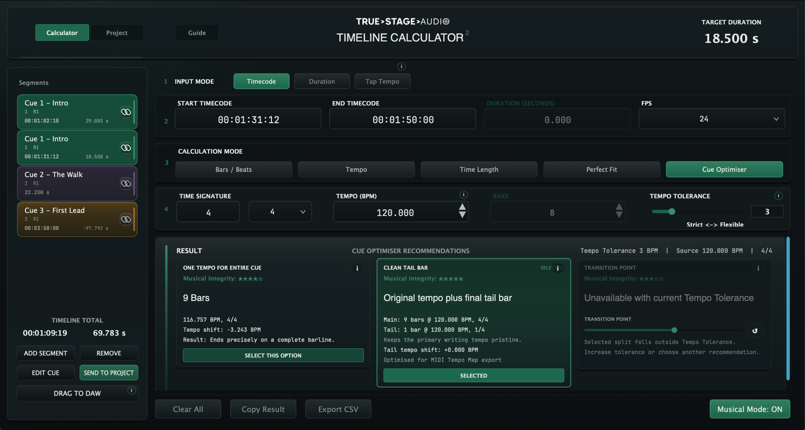 Timeline Calculator 2 calculator interface